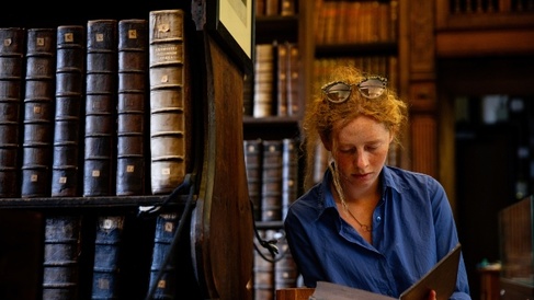 Student in Library