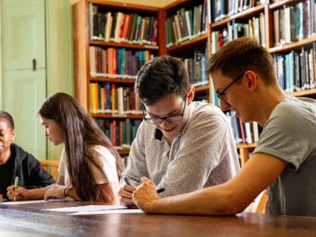 Students in library