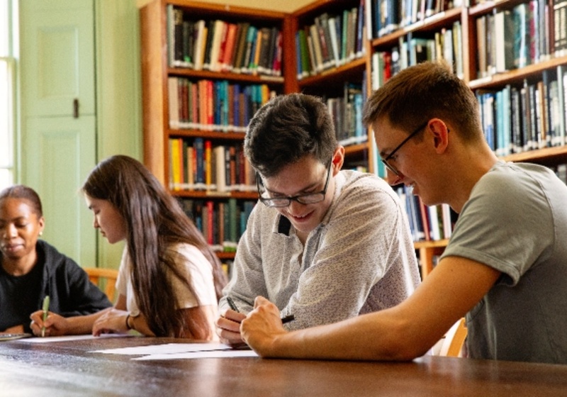 Students in library