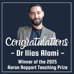 Dr Ilias Alami Winner of the 2025 Aaron Rapport Teaching Prize